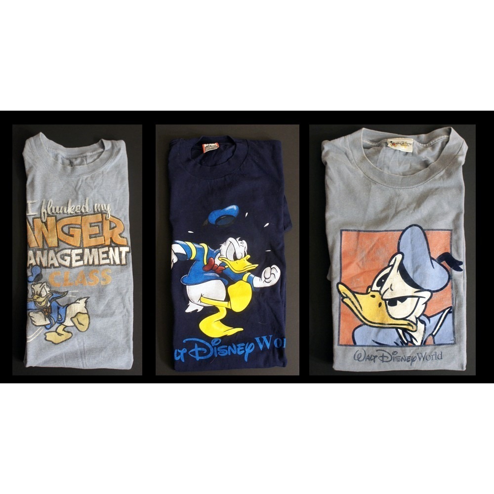 Lot of 3 Men's Vintage Donald Duck T-Shirts from Walt Disney World Size XL